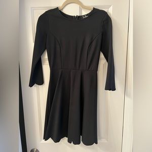 Lulu’s black long sleeve skater dress SIZE SMALL